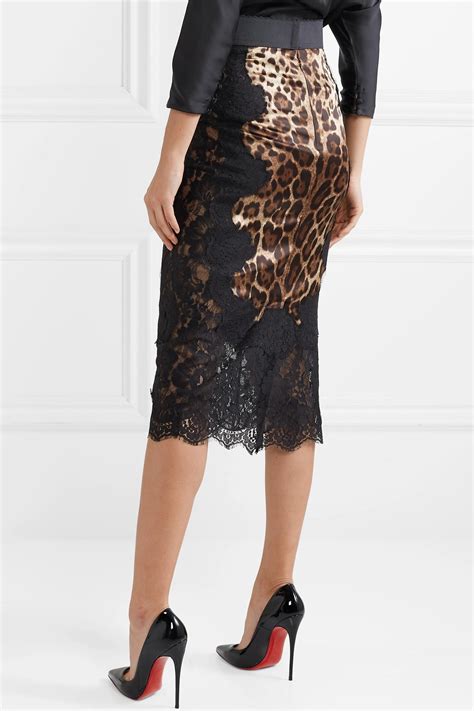 dolce and gabbana leopard print skirt